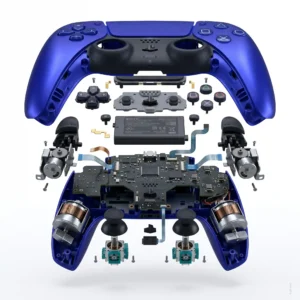 خرید دسته PS5 دوال سنس آبی متالیم (آبی کروم) مدل (Cobalt Blue) - تصویر 4