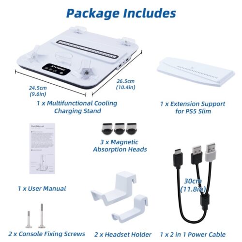 خرید پایه خنک کننده و شارژر دسته PS5 FAT - PS5 SLIM - PS5 PRO دابی مدل TP5-3550 - تصویر 2